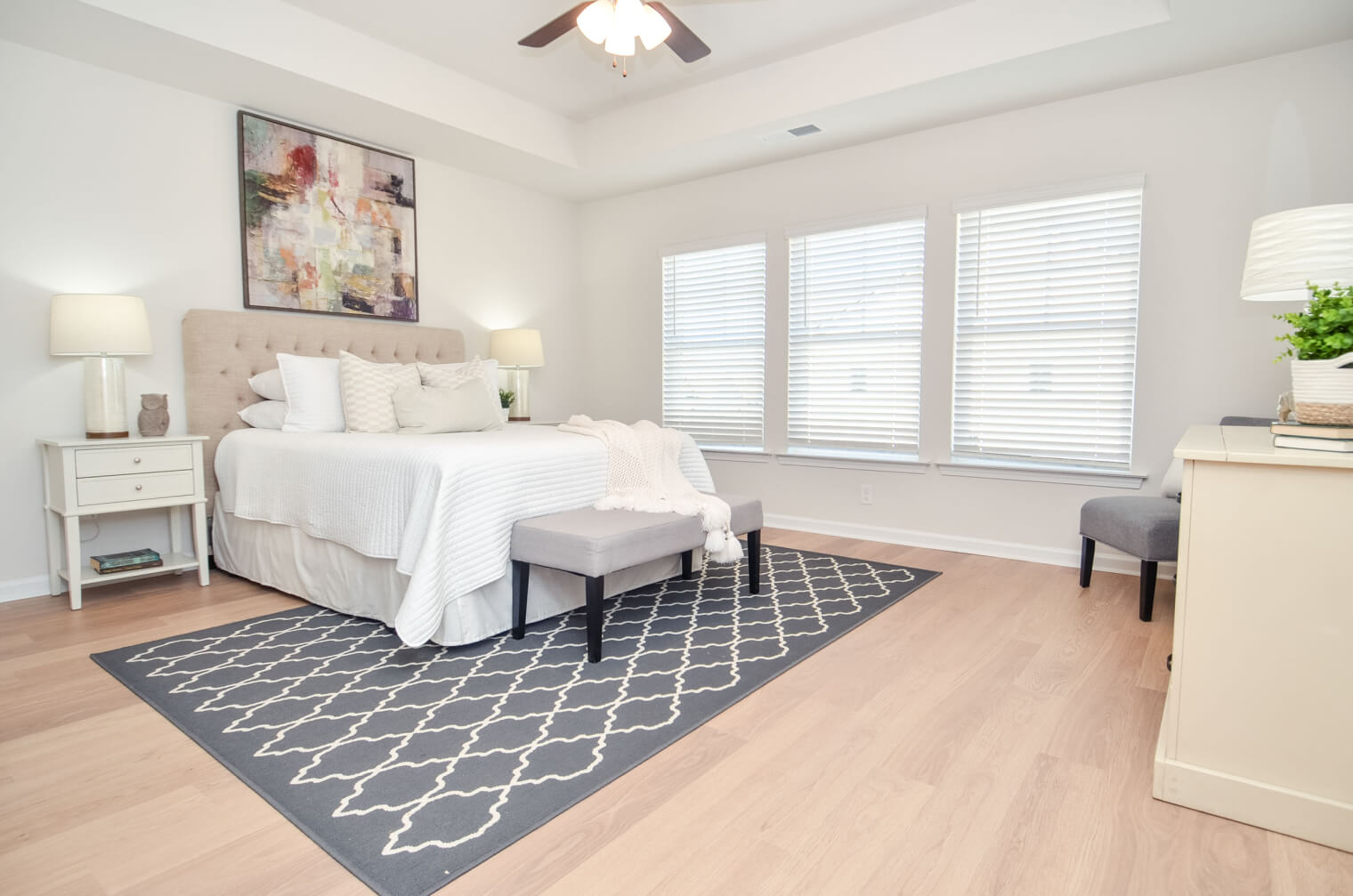 bedroom at morgan park townhomes - pet friendly rentals in lawrenceville