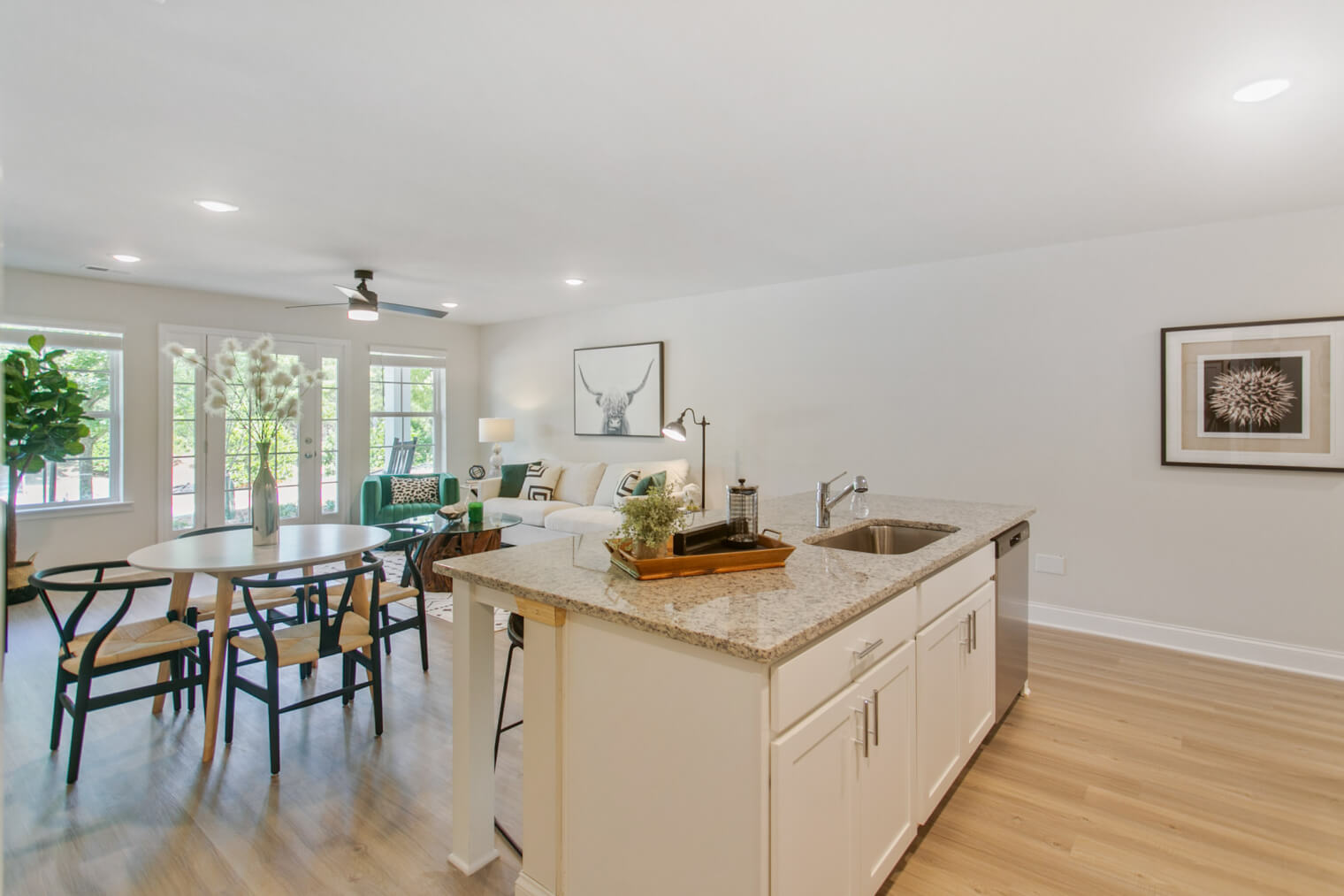 kitchen island at morgan park lawrenceville rentals